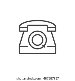 Telephone Line Icon, Old Phone Outline Vector Logo Illustration, Linear Pictogram Isolated On White