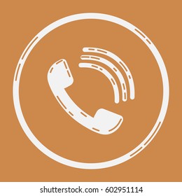 telephone line icon - orange vector
