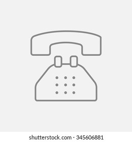 Telephone line icon for web, mobile and infographics. Vector dark grey icon isolated on light grey background.