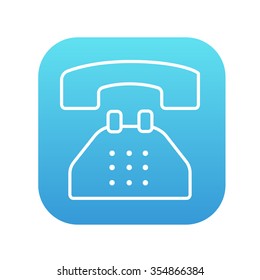 Telephone line icon for web, mobile and infographics. Vector white icon on the blue gradient square with rounded corners isolated on white background.
