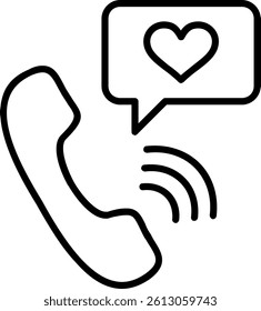 Telephone Line Vector Icon Design