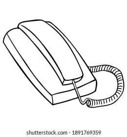 telephone line vector illustration,isolated on white background for education,top view