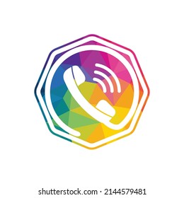 Telephone logo template design. Telephone logo with modern frame vector design.