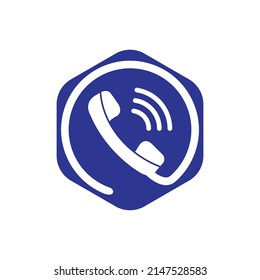 Telephone logo template design. Telephone logo with modern frame vector design.