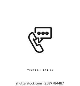 Telephone Message Icon. Editable Stroke
