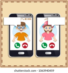 Telephone messages. Vector illustration.