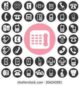 Telephone / Mobile Phone icons set
