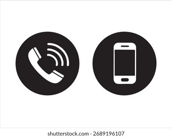 Telefon und mobile Silhouette Vektordesign