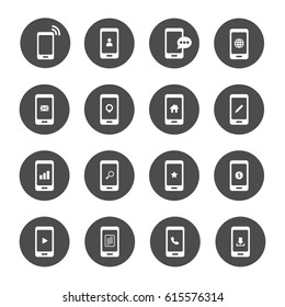 Telephone and mobilephone application for communication icon set