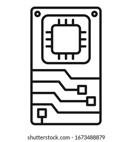 Telephone motherboard icon. Outline telephone motherboard vector icon for web design isolated on white background