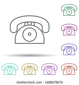 Telephone multi color icon. Simple thin line, outline vector of web icons for ui and ux, website or mobile application