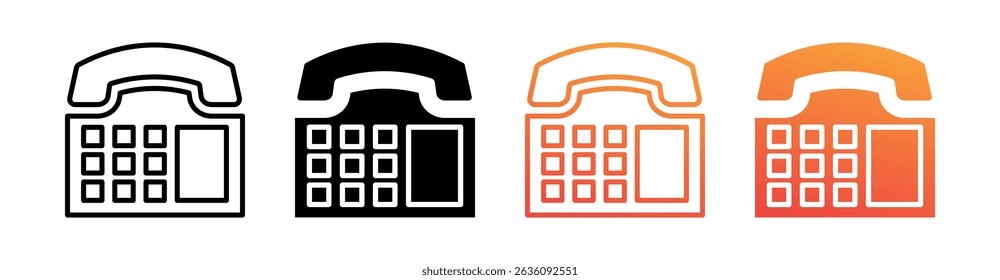 Conjunto de ícones de telefone multi estilo vetor