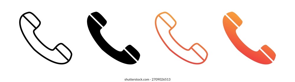 Teléfono Icono de Estilo Múltiple Vector