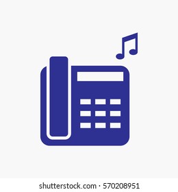 Telephone and Music Note Icon. Flat Isolated Symbol. Use for Mobile, app, web and everything