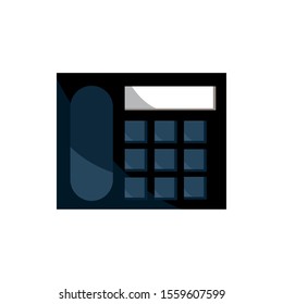 telephone office work business equipment icon vector illustration