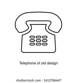 Telephone of old design icon vector on white background. Black icon illustration