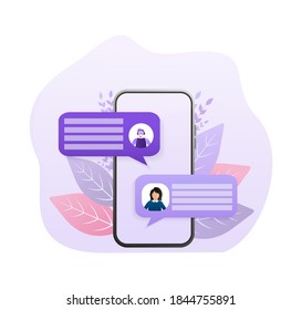 Telephone operator. Cartoon character. Support service icon. Online support call center. Customer service.Vector illustration, virtual business assistant.