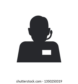 telephone operator flat vector icon