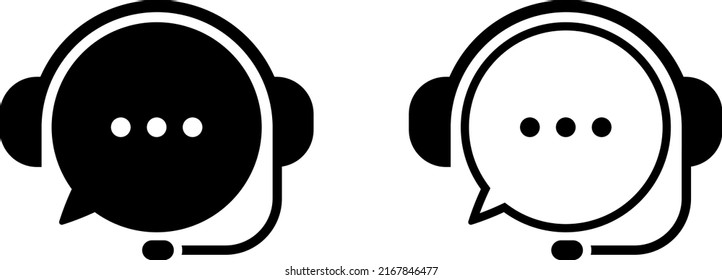 Telephone operator or Online support service icon