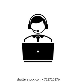Telephone operator vector icon