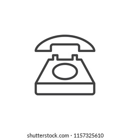Telephone outline icon. linear style sign for mobile concept and web design. Old telephone simple line vector icon. Symbol, logo illustration. Pixel perfect vector graphics
