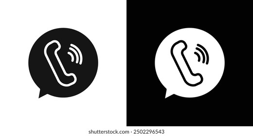 Telephone phone call icon logo set vector
