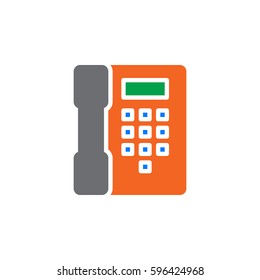 Telephone, phone icon vector, filled flat sign, solid colorful pictogram isolated on white. Contact symbol, logo illustration. Pixel perfect