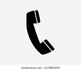 Telephone Phone Receiver Call Hotline Cell Contact Icon Black White Silhouette Sign Symbol Vector Graphic Clipart Illustration Artwork Pictogram svg