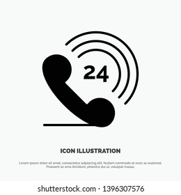 Telephone, Phone, Ringing, 24 Solid Black Glyph Icon