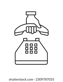 telephone pick up icon, vector best line icon.