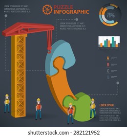 Telephone puzzle design,info graphic design,clean vector