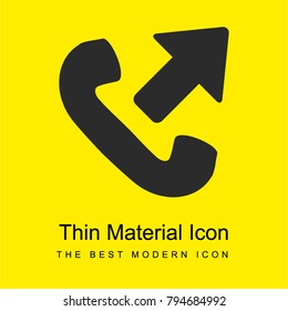 Telephone Receiver with Up Arrow bright yellow material minimal icon or logo design