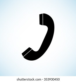 Telephone receiver -  black vector icon