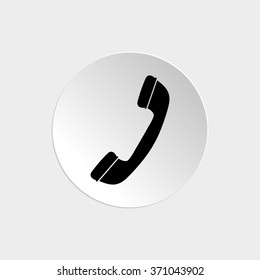 Telephone receiver  - black vector icon
