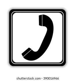 Telephone receiver  - black vector icon