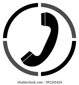 Telephone receiver  - black vector icon