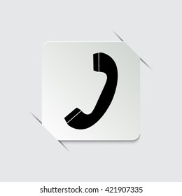 Telephone receiver -  black vector icon