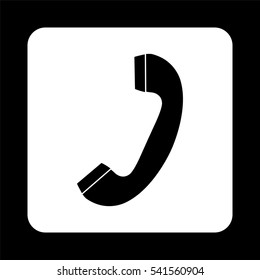Telephone receiver -  black vector icon