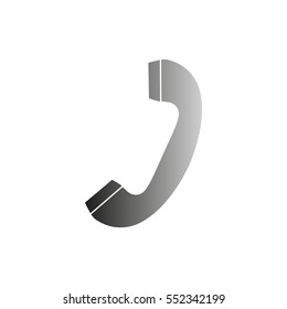 Telephone receiver -  black vector icon