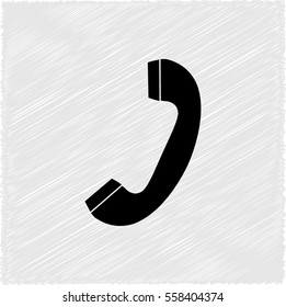 Telephone receiver  - black vector icon