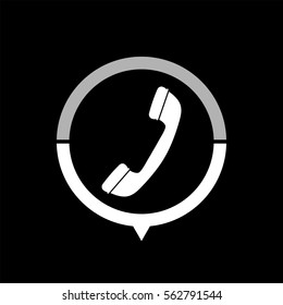 Telephone receiver  - black vector icon