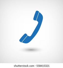 Telephone receiver  - blue vector icon