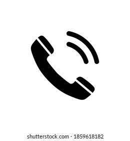 Telephone Receiver Call, Phone Handset. Flat Vector Icon illustration. Simple black symbol on white background. Telephone Receiver Call Phone Handset sign design template for web and mobile UI element