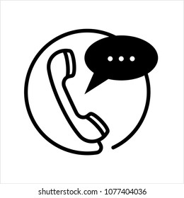Telephone Receiver Chatting Icon Vector Art Illustration