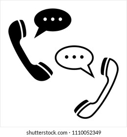 Telephone Receiver Chatting Icon Vector Art Illustration