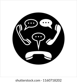 Telephone Receiver Chatting Icon Vector Art Illustration