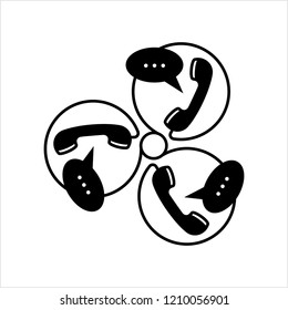 Telephone Receiver Chatting Icon Vector Art Illustration