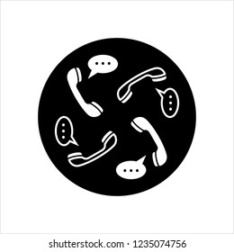 Telephone Receiver Chatting Icon Vector Art Illustration