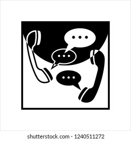 Telephone Receiver Chatting Icon Vector Art Illustration