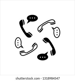 Telephone Receiver Chatting Icon Vector Art Illustration